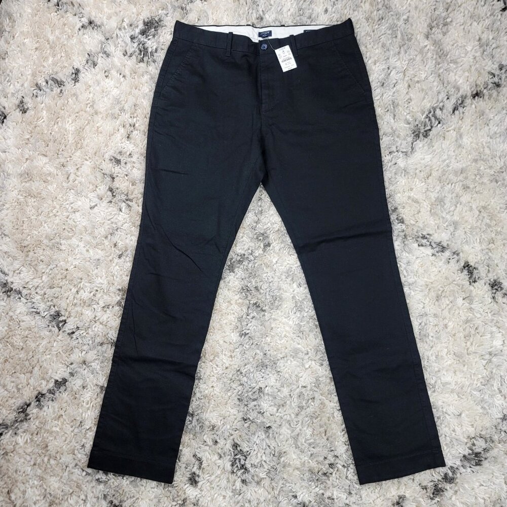 NEW J Crew Pants Men's Size 36x34 Athletic Slim Stretch Chino Twill Cotton Black